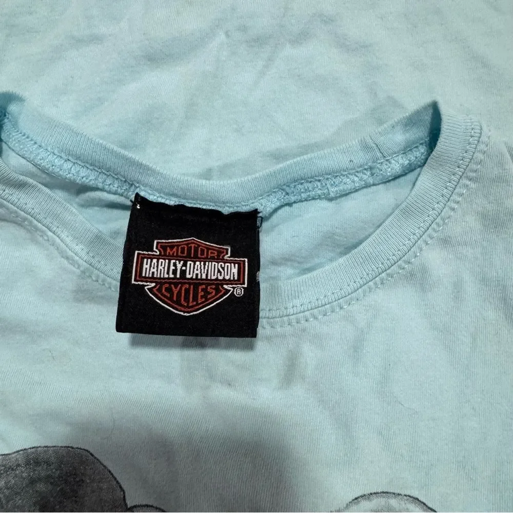 Harley Davidson Mint Blue Short Sleeve Graphic T-Shirt